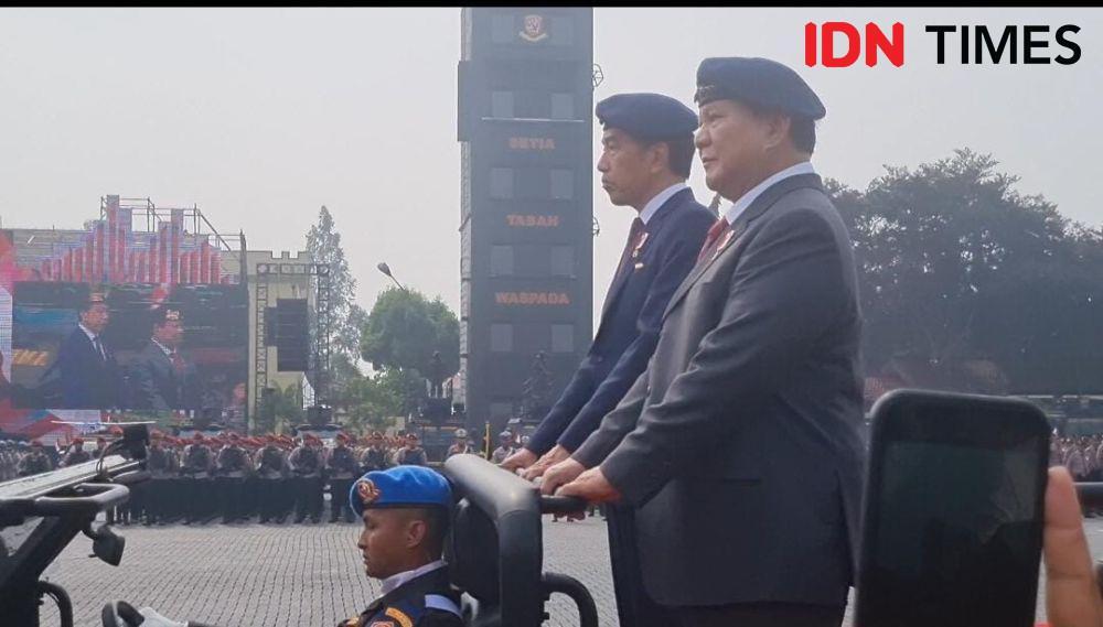 Jokowi dan Prabowo Tinjau Apel Siaga Pelantikan Presiden