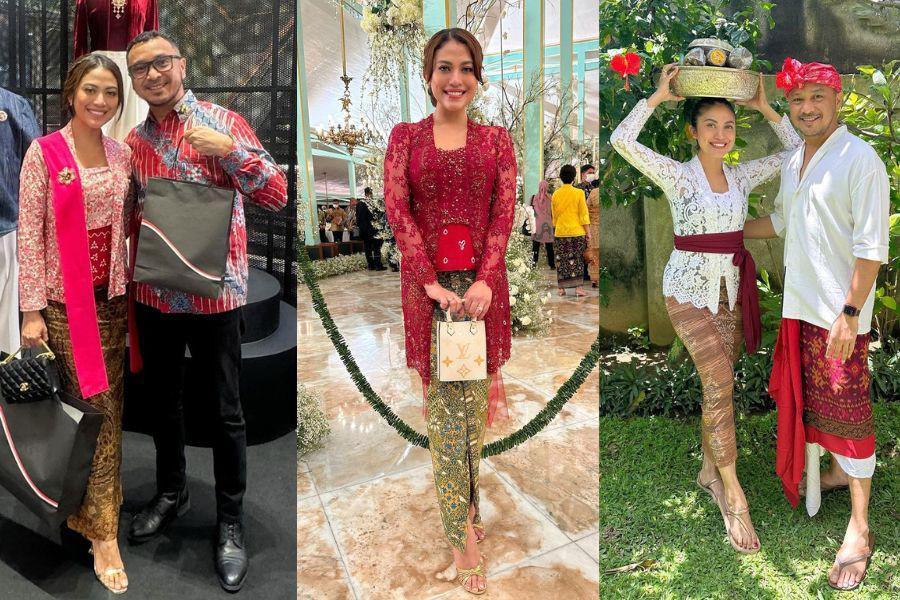 10 Padu Padan Kebaya ala Cynthia Riza, Istri Giring Ganesha