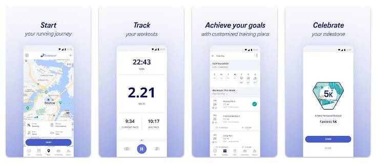 tampilan aplikasi ASICS Runkeeper (dok. Google Play Store/ASICS Runkeeper)
