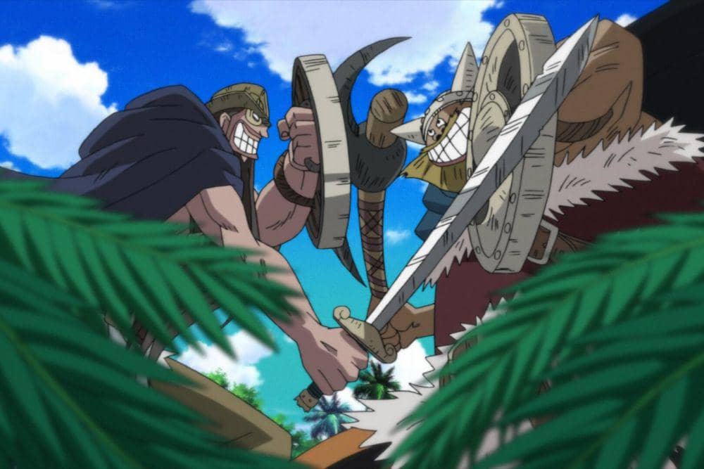 Dorry vs Broggy fighting (dok. otakudesu/One Piece)