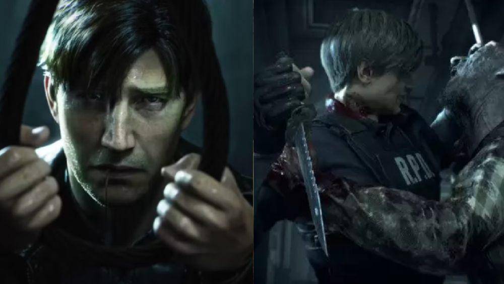 Silent Hill (kiri) lebih menyajikan horor psikologi yang solid dibanding Resident Evil (kanan) yang ceritanya malah identik ke film laga. (dok. Konami/Silent Hill 2 | dok. Capcom/Resident Evil 2)
