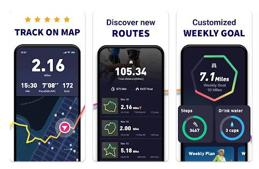 tampilan aplikasi Running App (dok. Google Play Store/Running App)