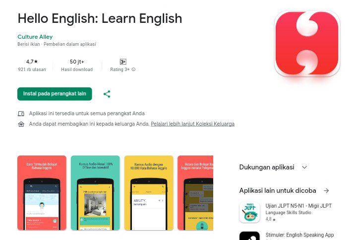 aplikasi belajar bahasa Inggris