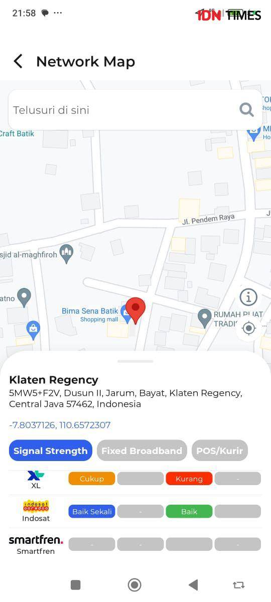 Pengecekan sinyal di lokasi UMKM Adhimas Batik Asih di Desa Jarum, Kabupaten Klaten. (IDN Times/Dhana Kencana)