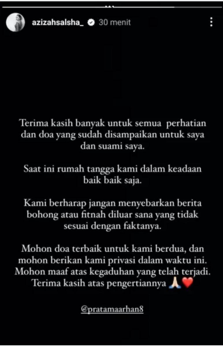 Story Instagram Azizah Salsha (instagram.com/azizahsalsha_)