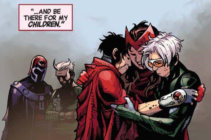 Magneto, Quicksilver, Wiccan, Scarlet Witch, dan Speed (dok. Marvel Comics)