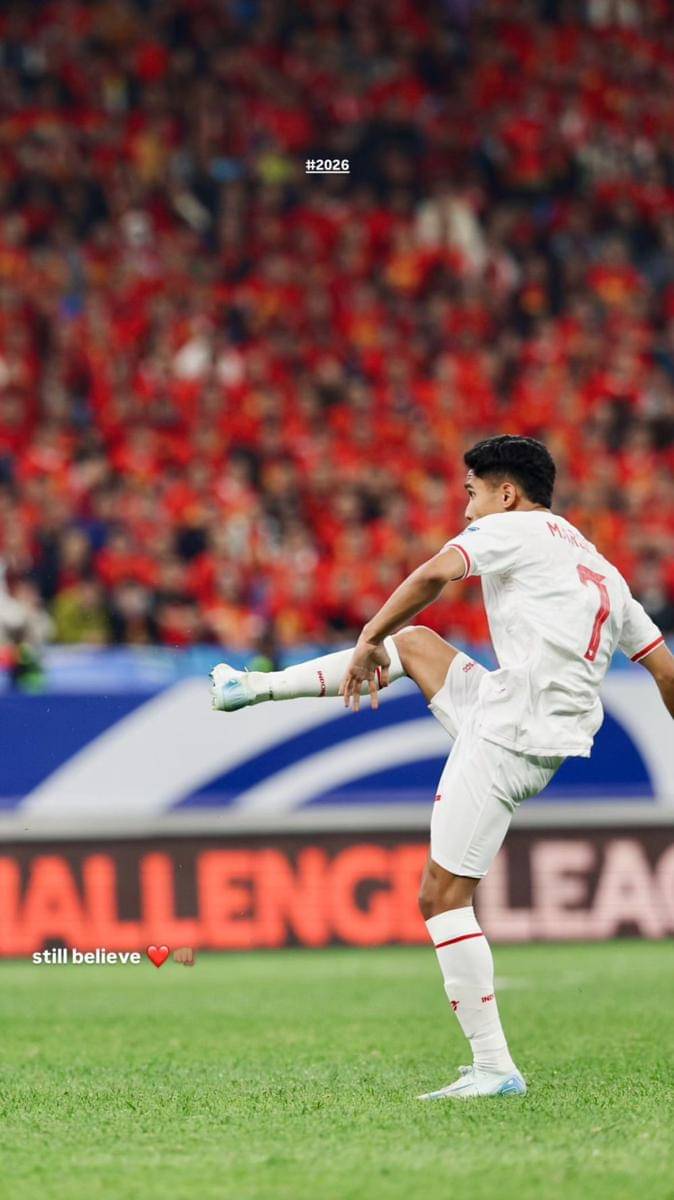 unggahan penggawa Timnas Indonesia setelah kalah dari China (instagram.com/marselinoferdinan10)