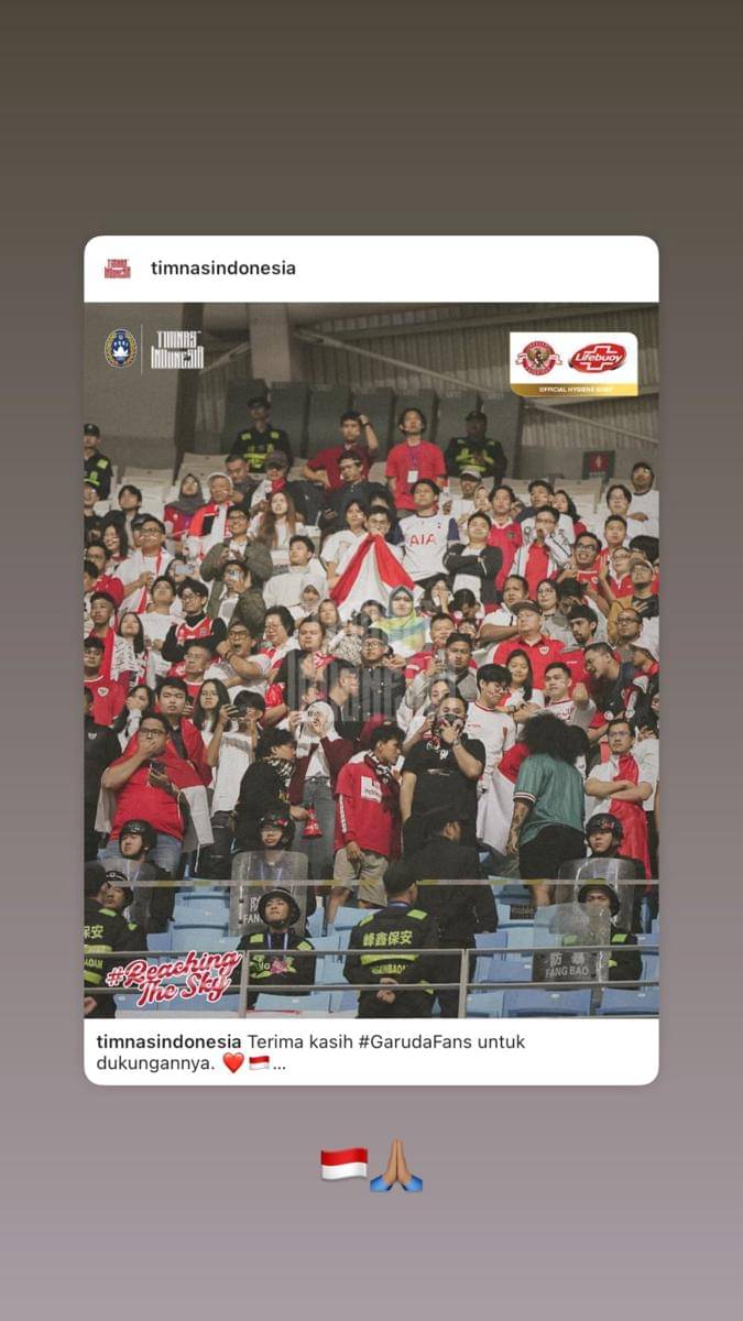 unggahan penggawa Timnas Indonesia setelah kalah dari China (instagram.com/jayidzes)