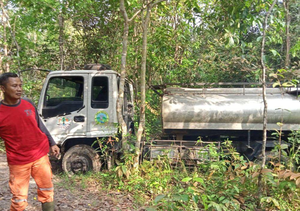 Karhutla seluas 350 hektare di Taman Nasional Way Kambas, Lampung Timur. (Dok. Polda Lampung).