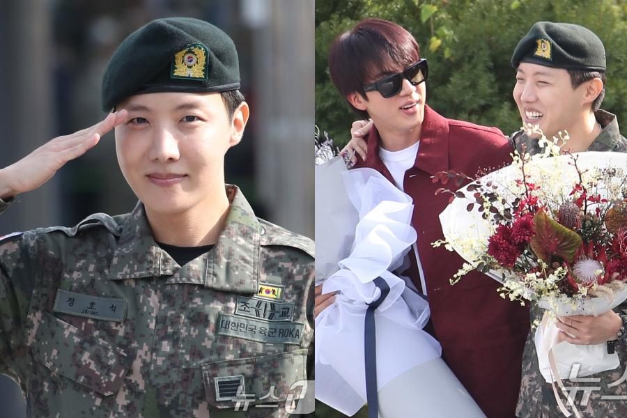 9 Potret J-Hope BTS Resmi Selesai Wamil, Dapat Kejutan dari Jin!
