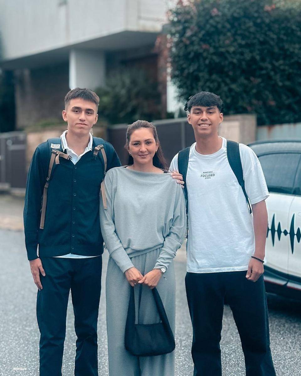 Donna dan Darius antar anak sekolah di Portugal (instagram.com/dagnesia)