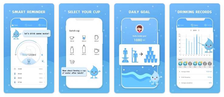 tampilan aplikasi Water Reminder (dok. Google Play Store/Water Reminder)
