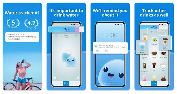 tampilan aplikasi Water Time Tracker and Reminder (dok. Google Play Store/Water Time Tracker and Reminder)