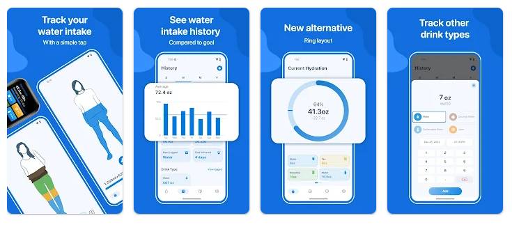 tampilan aplikasi Water Tracker: WaterMinder app (dok. Google Play Store/Water Tracker: WaterMinder app)