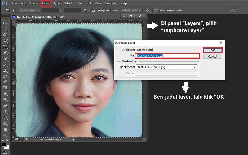 cara mencerahkan foto gelap di Photoshop (dok. pribadi/Jubaedah Haryani)