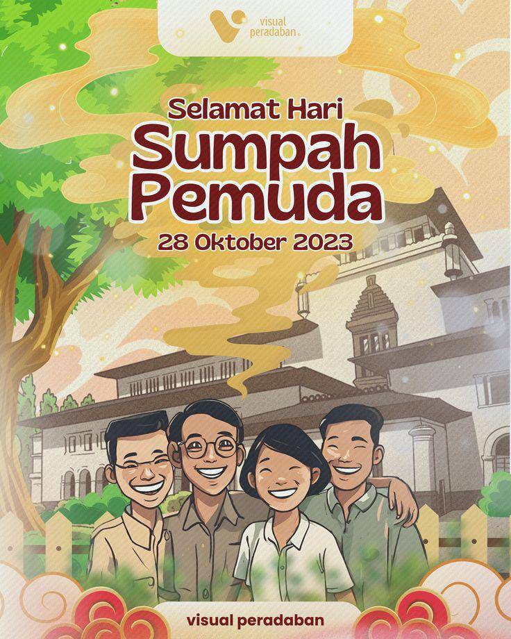 Ilustrasi poster sumpah pemuda (pinterest.com/Mohammad Iqbaal)