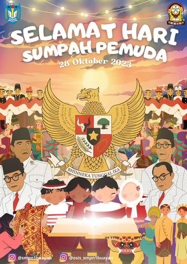 Ilustrasi poster sumpah pemuda (pinterest.com/Kezia Aprillia Wulandari)