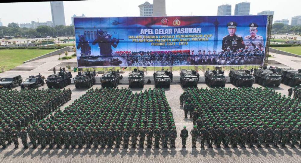 Apel dalam rangka operasi pengamanan pelantikan presiden dan wakil presiden terpilih. (Dokumentasi Puspen TNI)