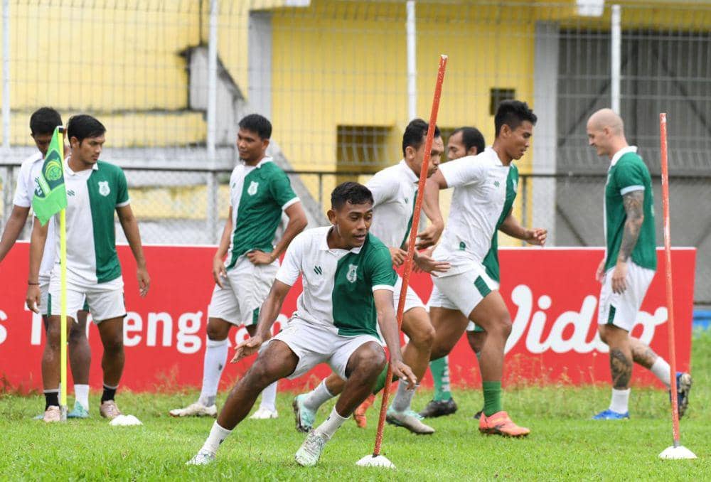 Persiapan PSMS menghadapi PSPS Pekanbaru di Stadion Baharoeddin Siregar, Lubukpakam (dok.PSMS)
