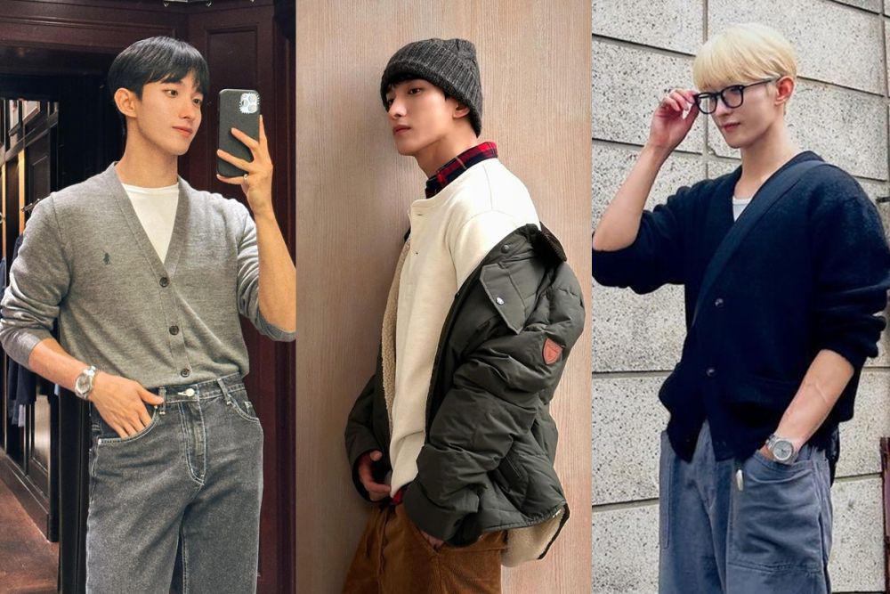 7 Ide Outfit Soft Boy Pakai Cardigan ala DK SEVENTEEN, Modis Maksimal!