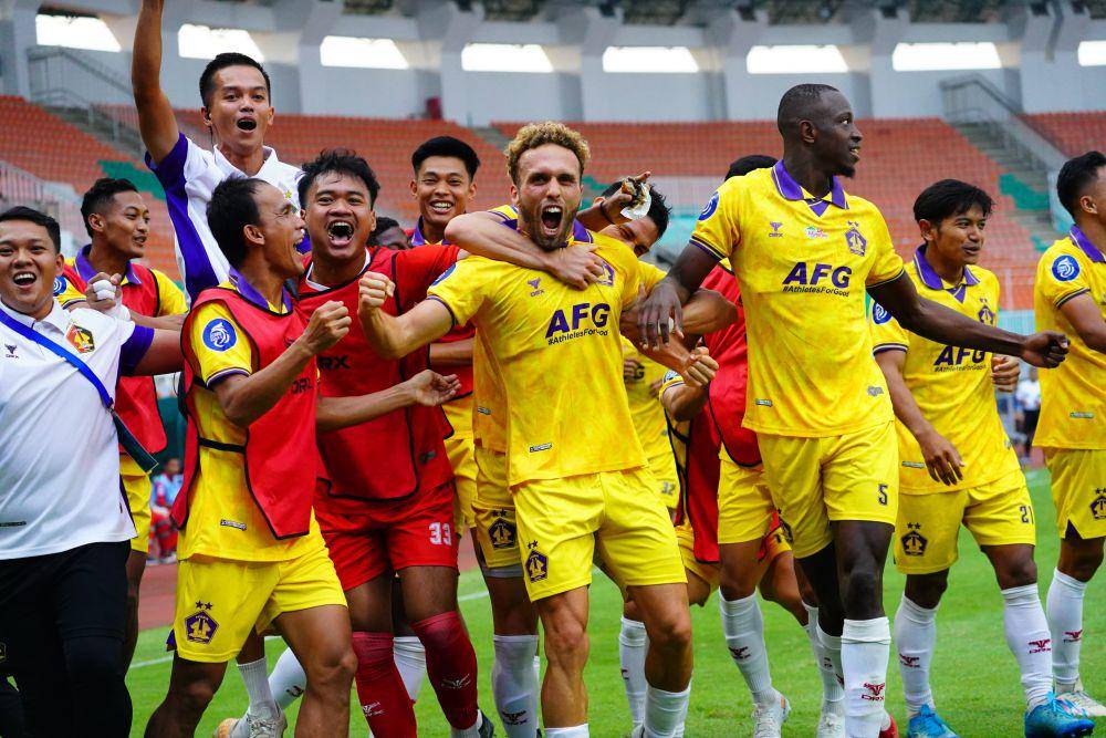 Pemain Persik Kediri saat merayakan kemenangan lawan Dewa United. IDN Times/ istimewa