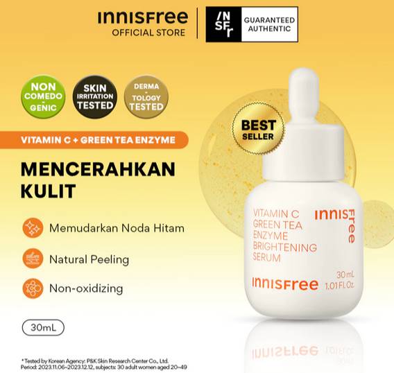 Innisfree Vitamin C Green Tea Enzyme Brightening Serum (shopee.co.id/Innisfree Official Shop)