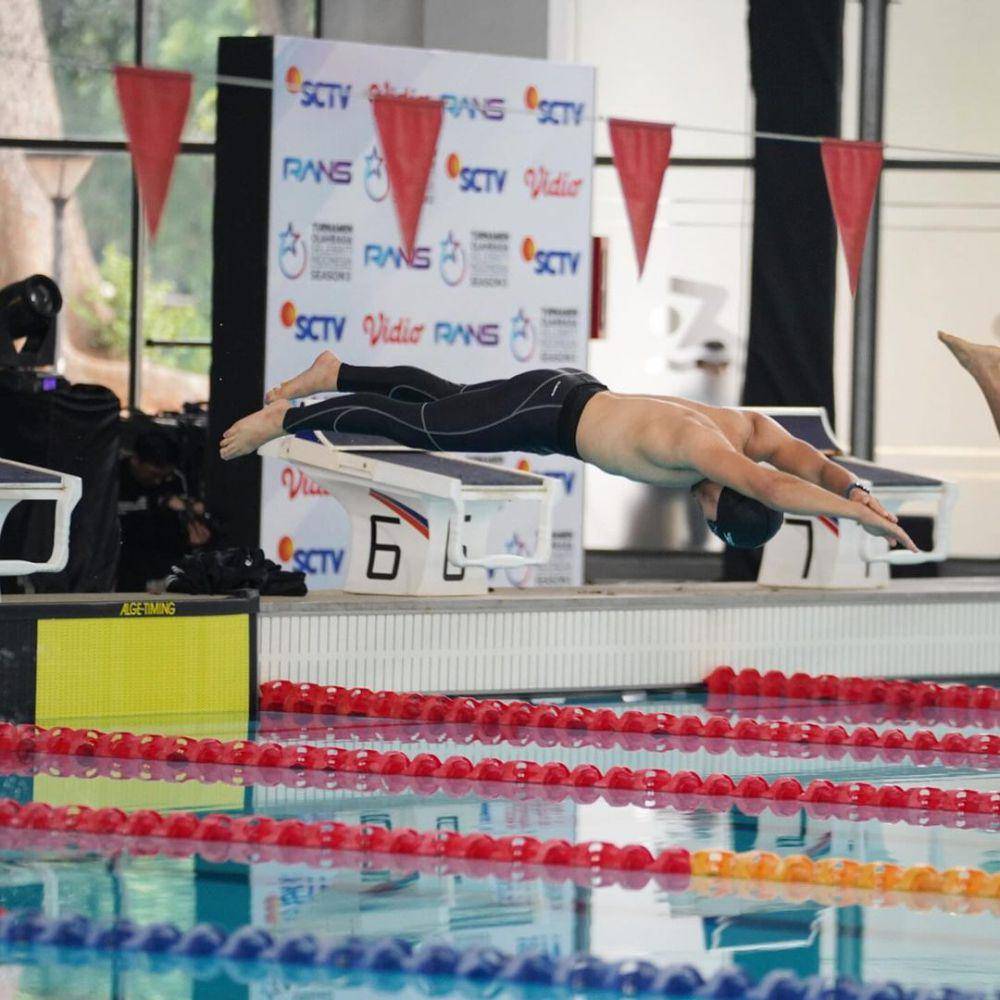 Saaih Halilintar ikut lomba renang (instagram.com/genhalilintar)