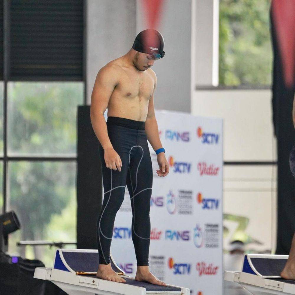 Saaih Halilintar ikut lomba renang (instagram.com/genhalilintar)