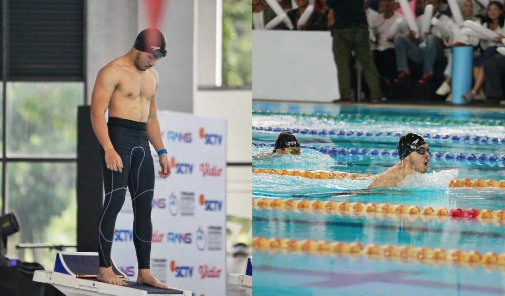 7 Potret Saaih Halilintar Ikut Lomba Renang, Borong Medali!