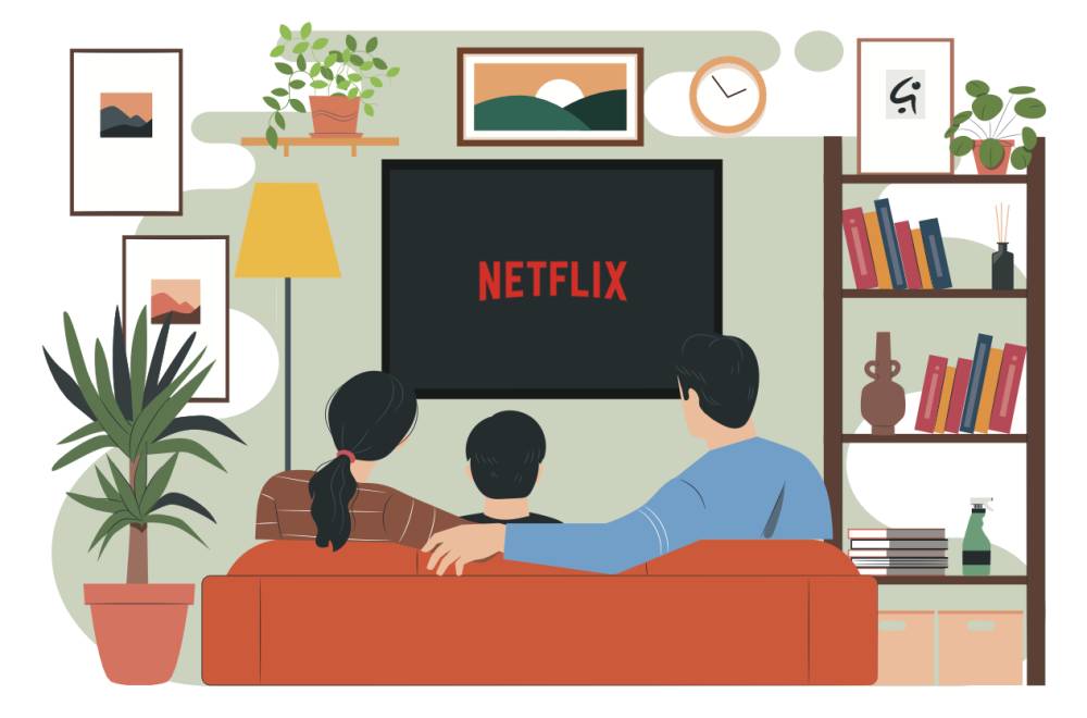 ilustrasi menonton Netflix (dok. IDN Research Institute/Indonesia Millennial and Gen Z Report 2025)
