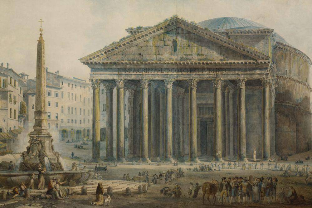 lukisan Pantheon, Roma (commons.wikimedia.org/Abraham Louis Rodolphe)