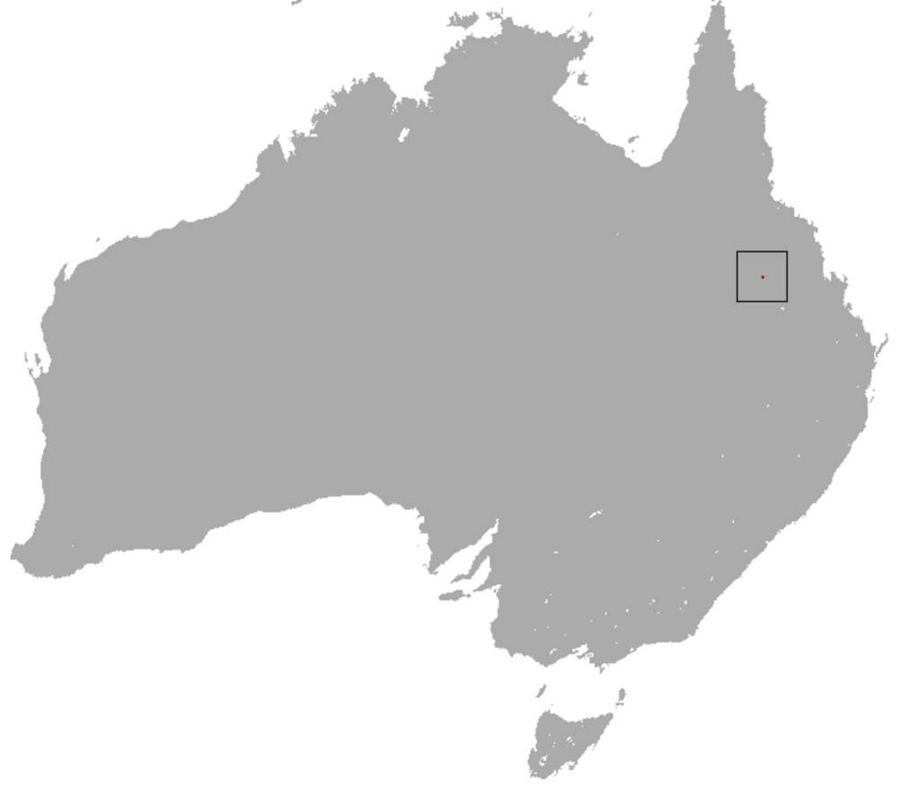 Wilayah penyebaran northern hairy-nosed wombat (commons.m.wikimedia.org/Chermundy)