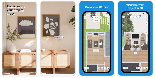 tampilan aplikasi HomeByMe (dok. Google Play Store/HomeByMe)
