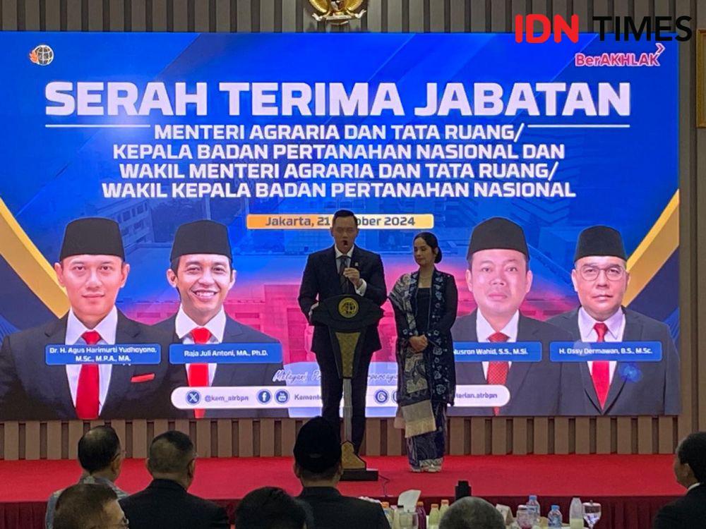 Gelar Sertijab, AHY Titipkan ATR/BPN ke Nusron Wahid