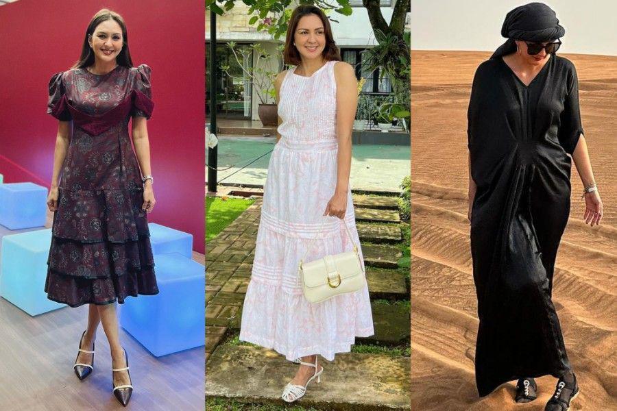 7 Koleksi Dress buat Santai ala Donna Agnesia, Tetap Tampil Gaya