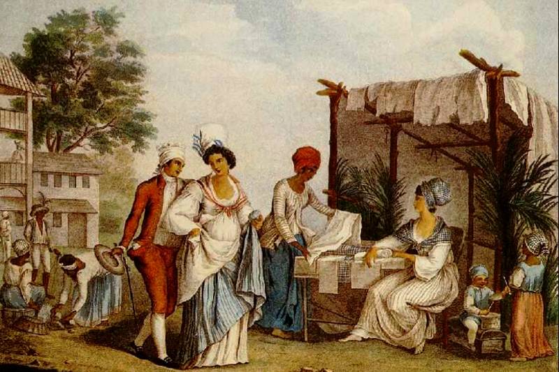 lukisan pasar di Saint-Domingue (commons.wikimedia.org/Agostino Brunias)