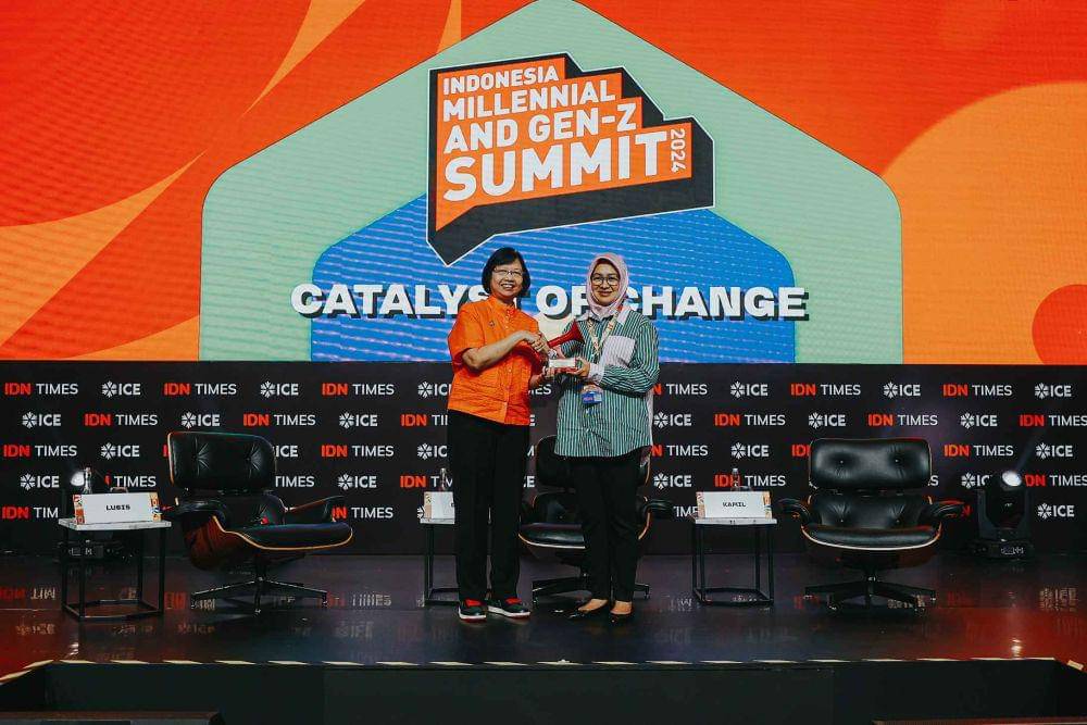 Airin Rachmi Diany dalam sesi "Youth Voice, Local Choice: Redefining Leadership in Indonesia's Regions" di acara IMGS 2024 pada Selasa (22/10/2024). (dok. IDN)