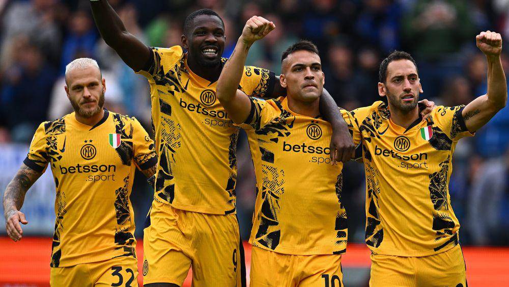 Selebrasi beberapa pemain Inter Milan usai mengalahkan Udinese pada 28 September 2024. (twitter.com/inter)