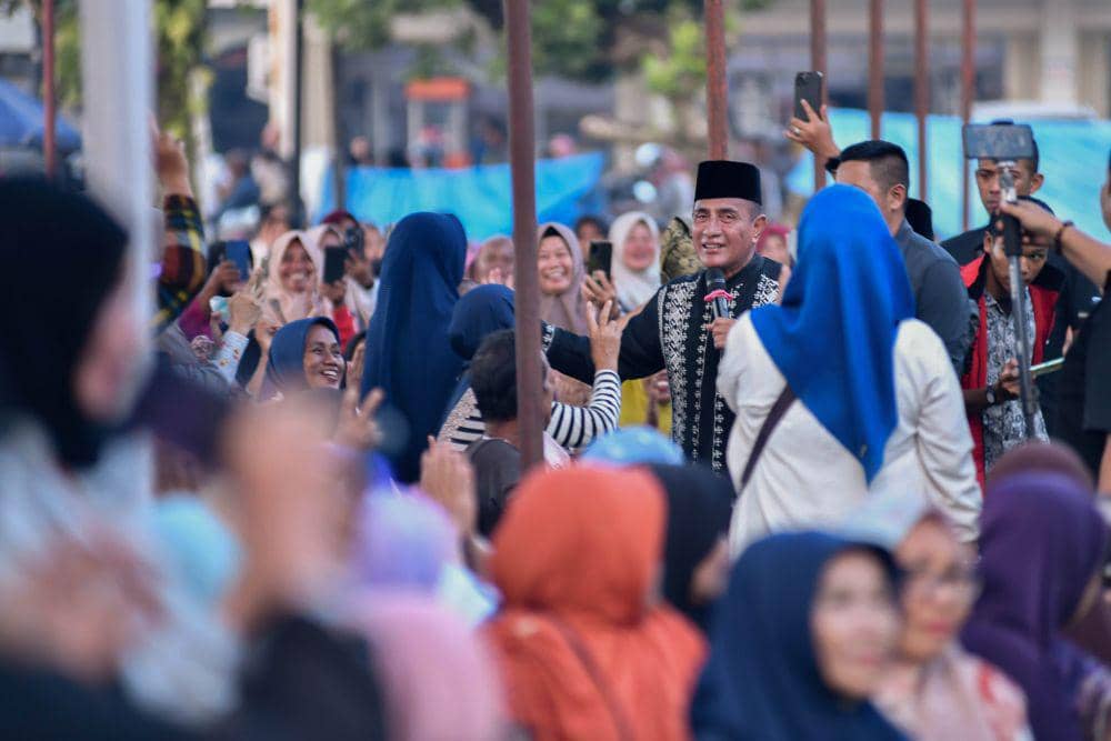 Calon Gubernur Sumatra Utara nomor urut 1 saat menghadiri Tabligh Akbar, Kecamatan Binjai Utara, Kota Binjai, Selasa (22/10/2024). (Dok: Tim Edy - Hasan)