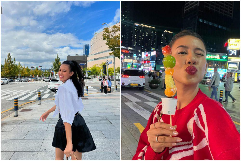 9 Momen Shenina Cinnamon Hangout di Busan, Gayanya Stunning Abis!