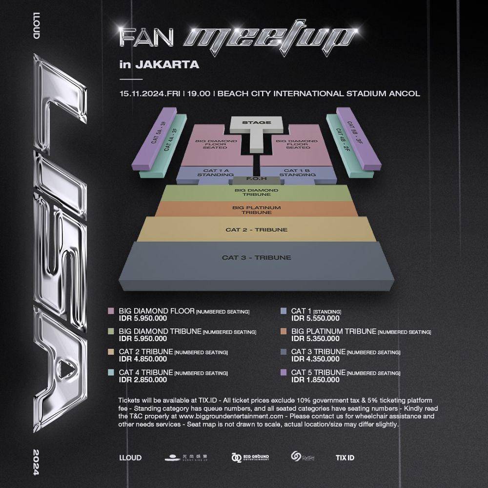 Seat plan fan meetup Lisa BLACKPINK di Jakarta (instagram.com/bigground.ent)