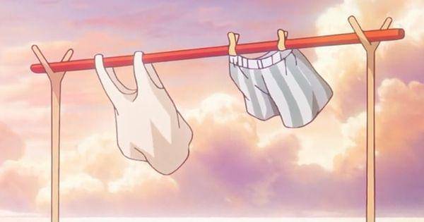 Tongkat Goku dipakai sebagai tempat jemuran Roshi ( Dok. Toei / Dragon Ball Daima )