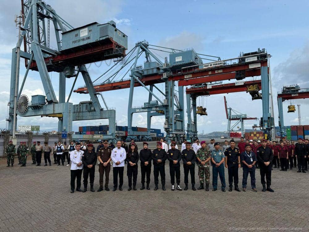 Operasi Gabungan Timpora di Pelabuhan Panjang. (Dok. Kemenkumham Lampung).