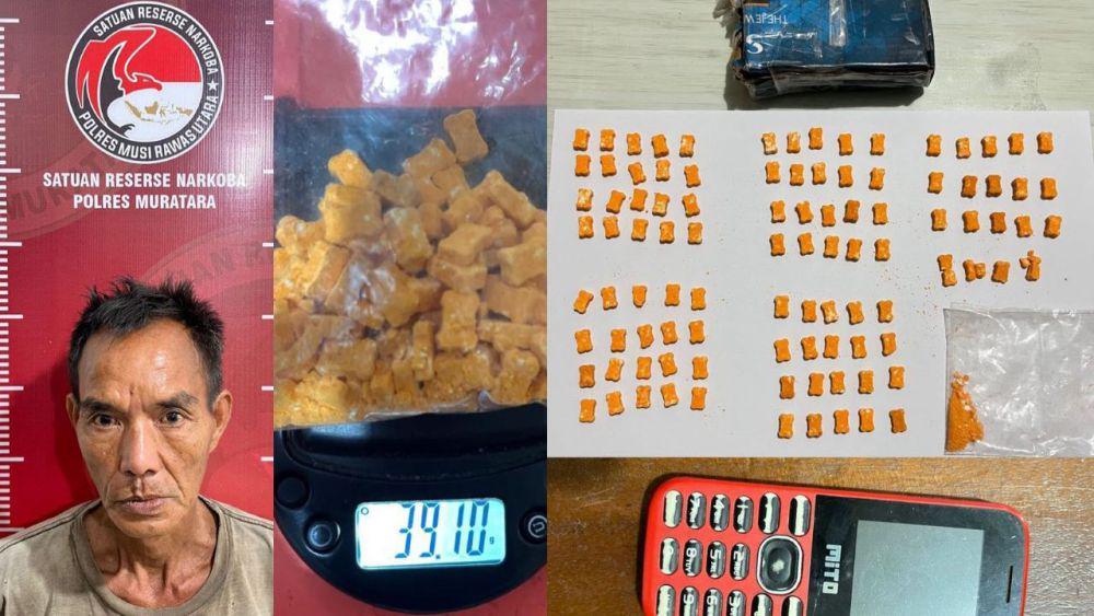 Pria Tua Kedapatan Bawa 99 Butir Ekstasi di Jalinsum Muratara