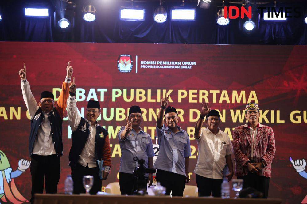 3 paslon Gubernur dan Wakil Gubernur Kalbar 2024 usai debat perdana. (IDN Times/KPU Kalbar).