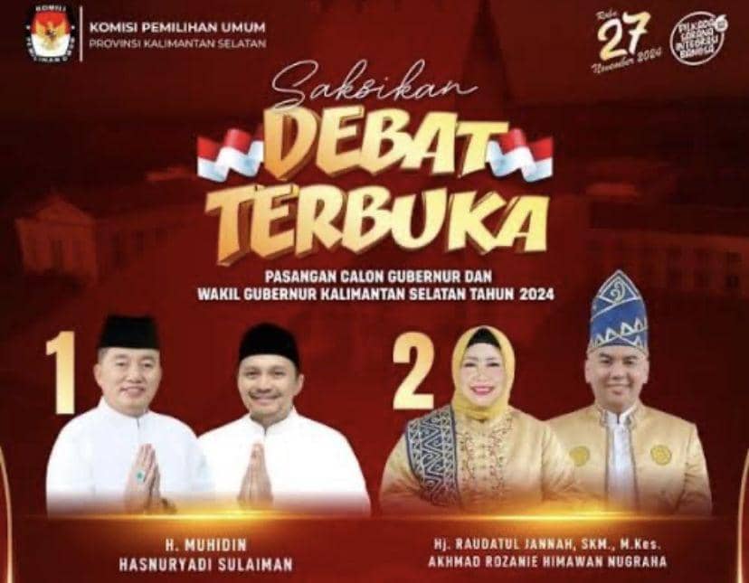 Debat paslon gubernur dan wakil gubernur Kalsel 2024.