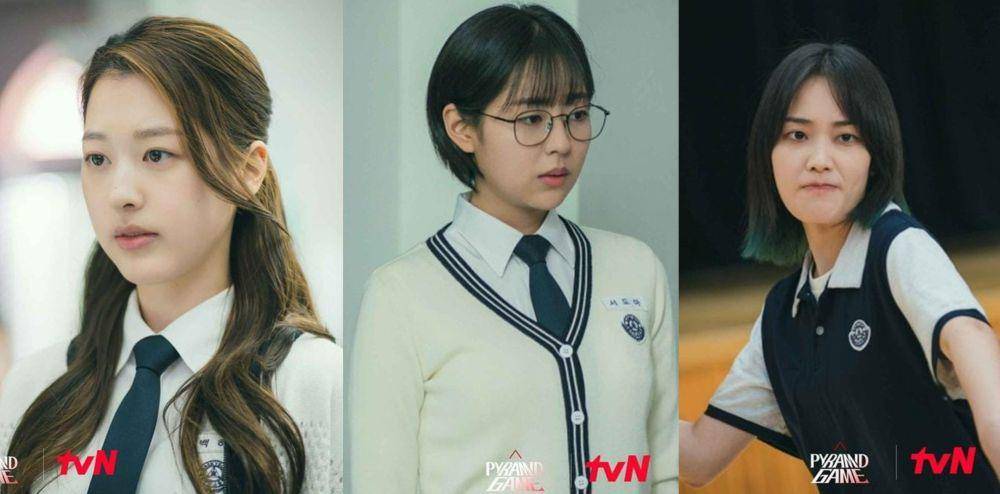 Jang Da A, Shin Seul Ki, dan Hwang Hyun Jung di drama Pyramid Game (instagram.com/tvn.asia)