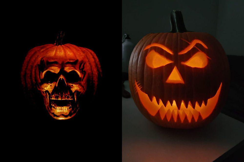 8 Foto Labu Halloween Bercahaya dengan Ukiran Seram, Bikin Merinding!