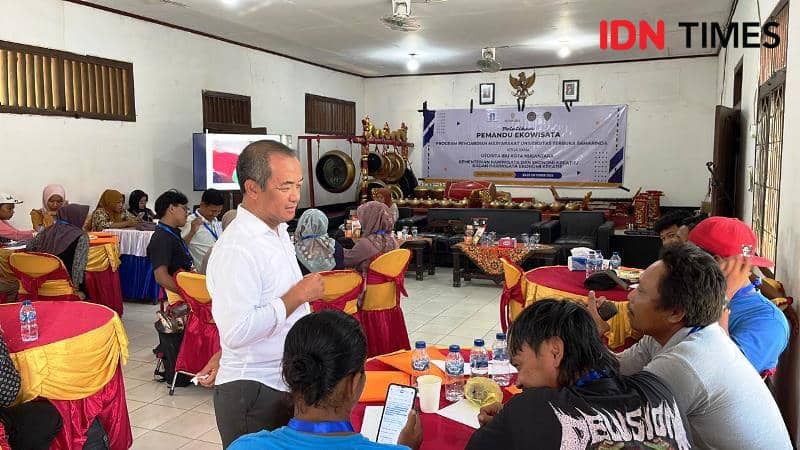 Peserta pemandu ekowisata IKN saat mengikuti materi pelatihan (IDN Times/Ervan)