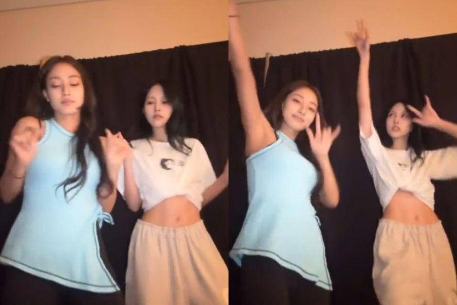 Jihyo dan Mina TWICE dance challenge Mamushi (tiktok.com/@twice_tiktok_official)